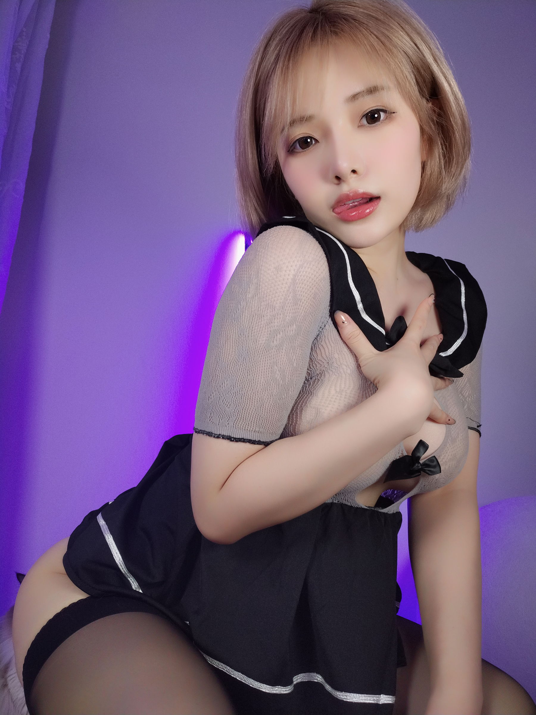 图片[7]-[福利COS] 动漫博主雯妹 – 网纱JK-秀臀网-高品质图集网