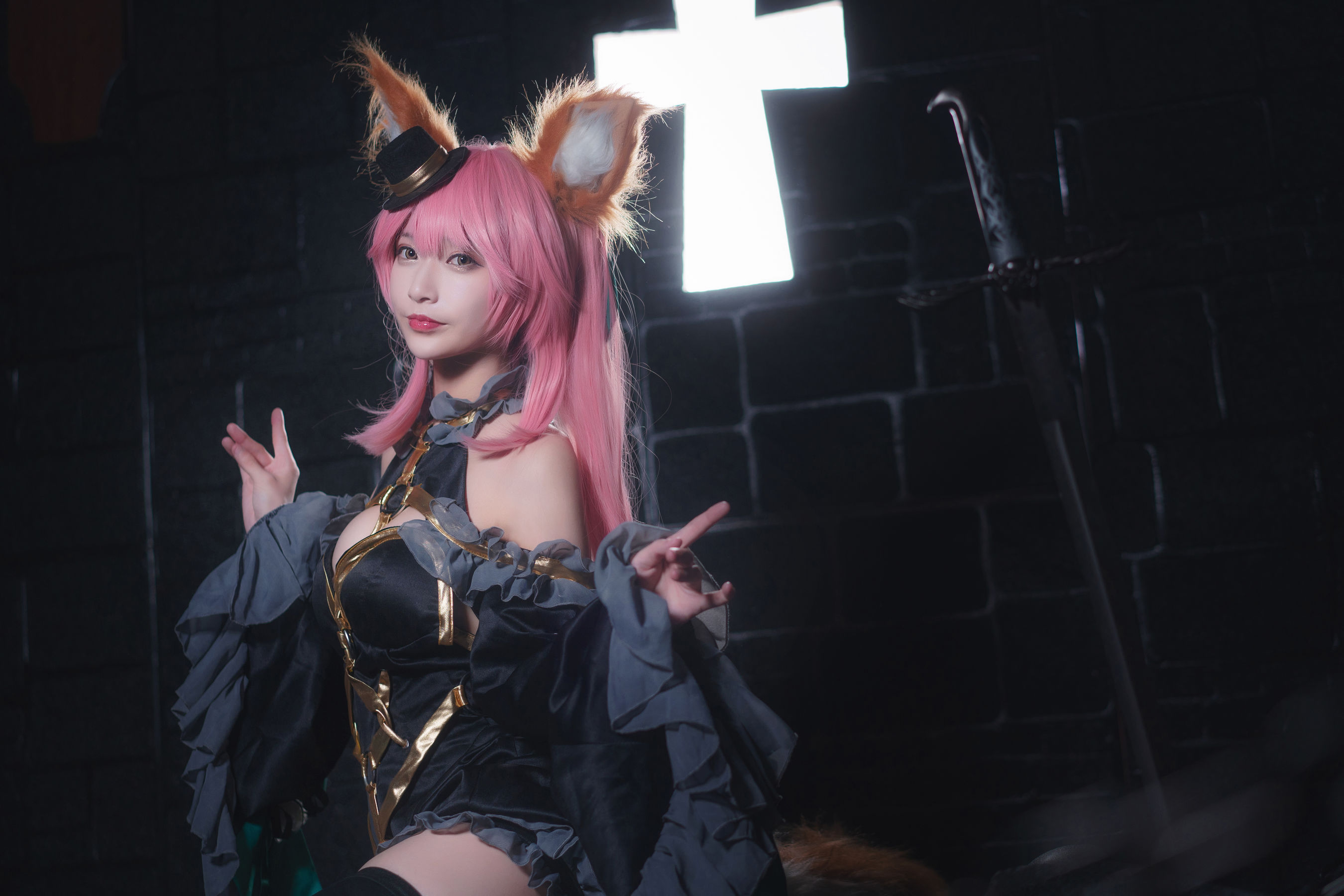 图片[9]-[Cosplay写真] 动漫博主铁板烧鬼舞w – 玉藻前 魔术-秀臀网-高品质图集网