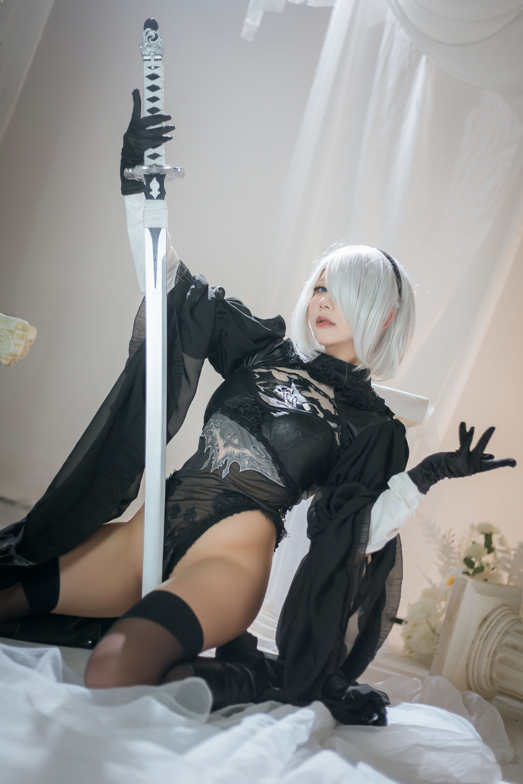 图片[2]-[福利COS] 是一只熊仔吗 – Nier 2B Dress Ver-蕾丝百合网-美图分享,Cosplay美图,私房写真,套图下载