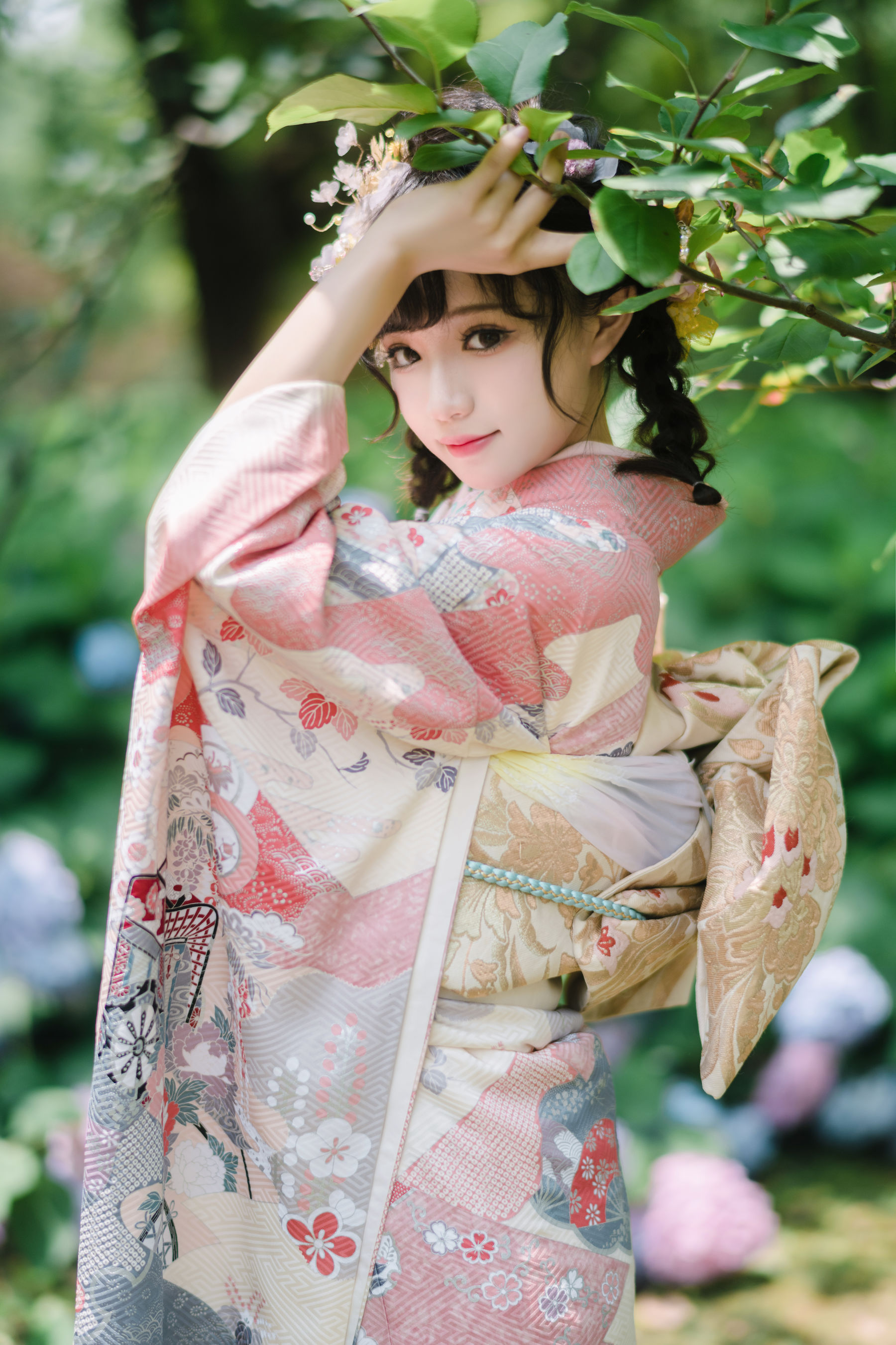 图片[9]-[福利COS] 花柒Hana – 绣球花和服-秀臀网-高品质图集网