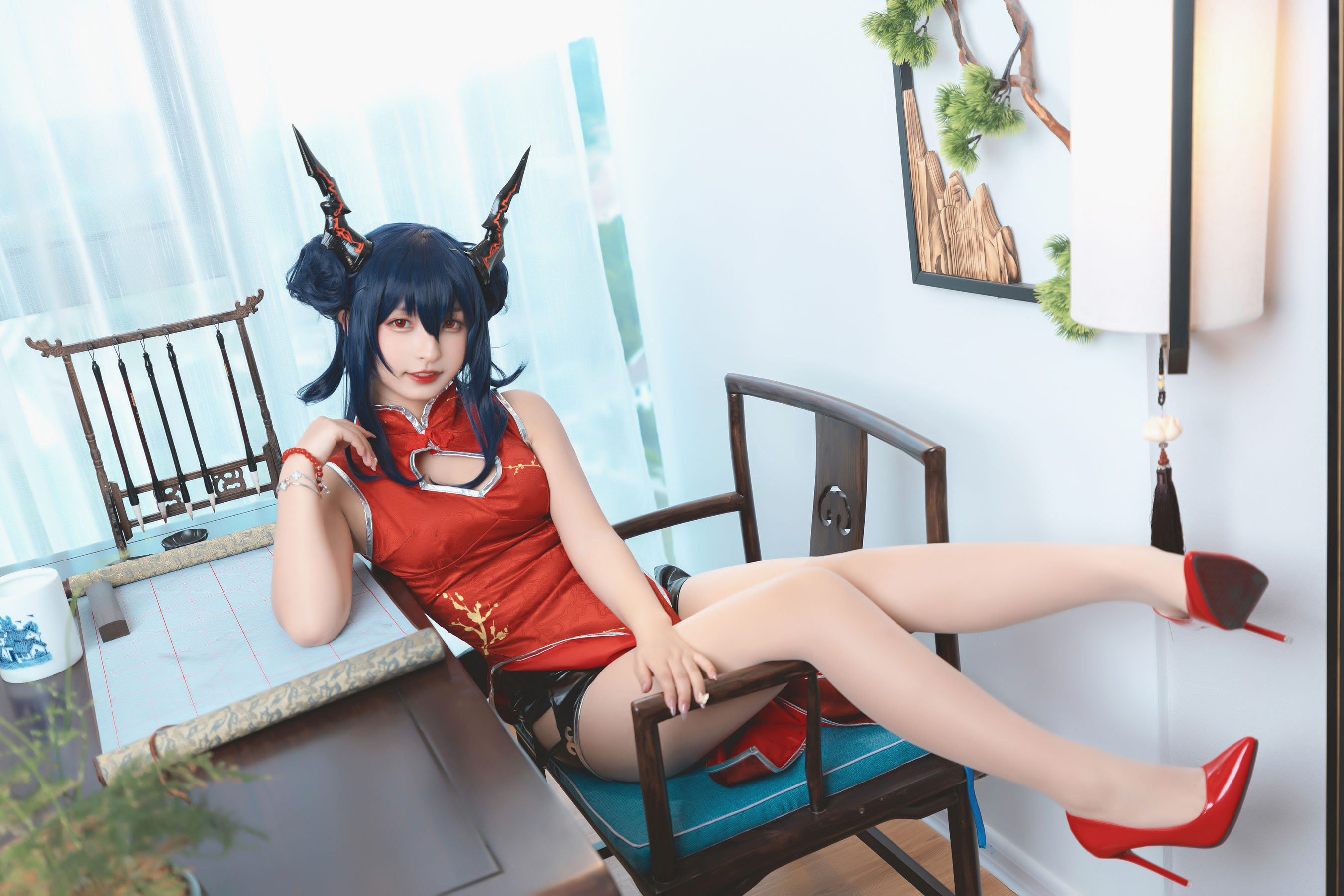 图片[7]-[Cosplay写真] 萝莉神楽坂真冬 – 旗袍魔女-秀臀网-高品质图集网