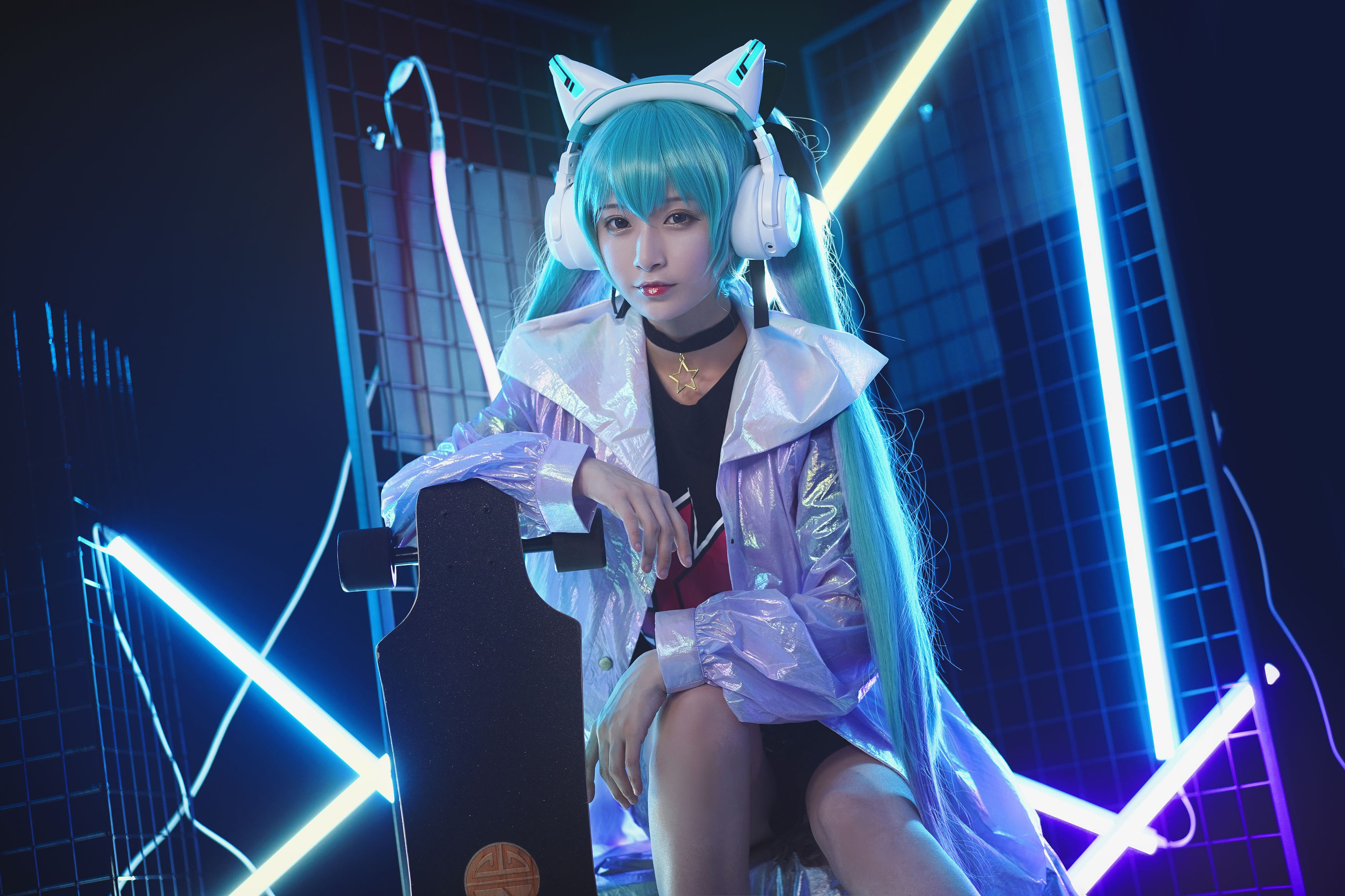 [Cosplay写真] 动漫博主铁板烧鬼舞w – 妖舞耳机miku-蕾丝百合网-美图分享,Cosplay美图,私房写真,套图下载