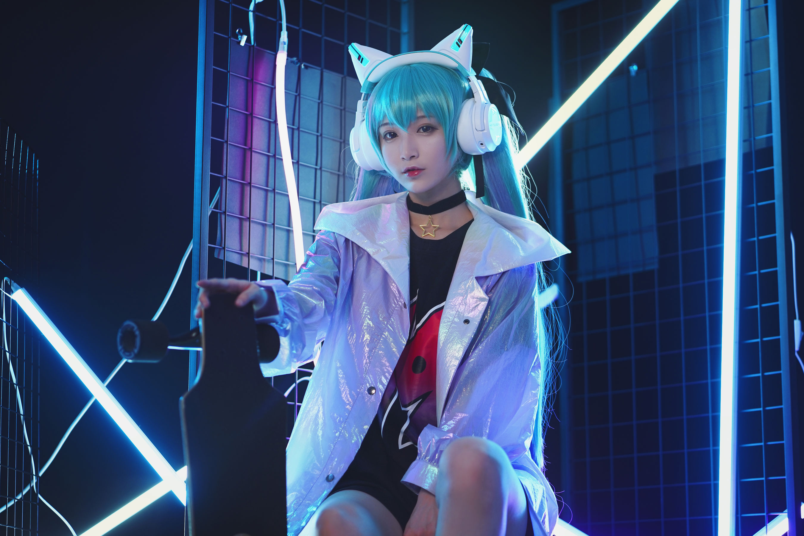 图片[4]-[Cosplay写真] 动漫博主铁板烧鬼舞w – 妖舞耳机miku-蕾丝百合网-美图分享,Cosplay美图,私房写真,套图下载