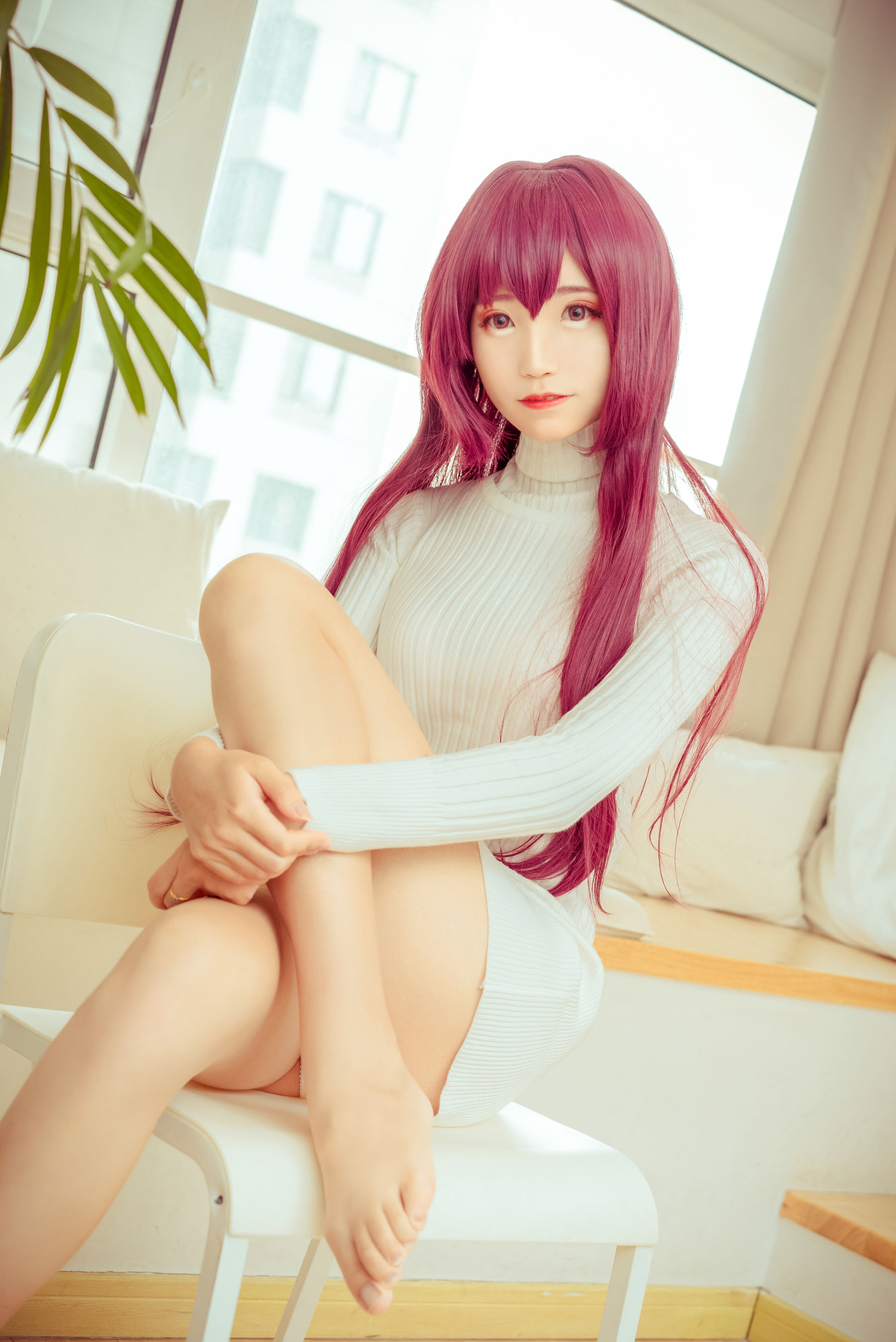 [福利COS] 然理理 – 斯卡哈毛衣-蕾丝百合网-美图分享,Cosplay美图,私房写真,套图下载
