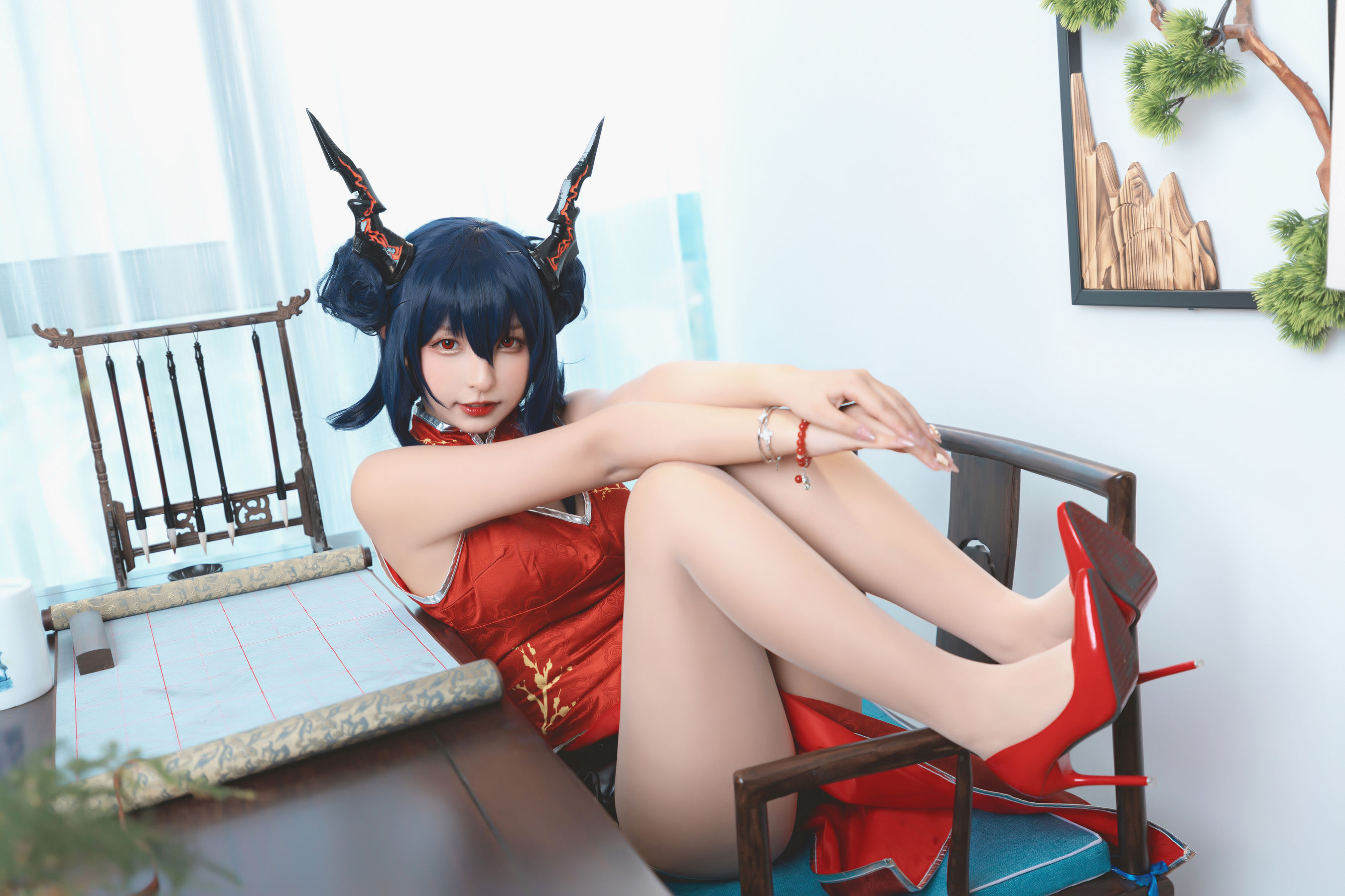 图片[9]-[Cosplay写真] 萝莉神楽坂真冬 – 旗袍魔女-秀臀网-高品质图集网